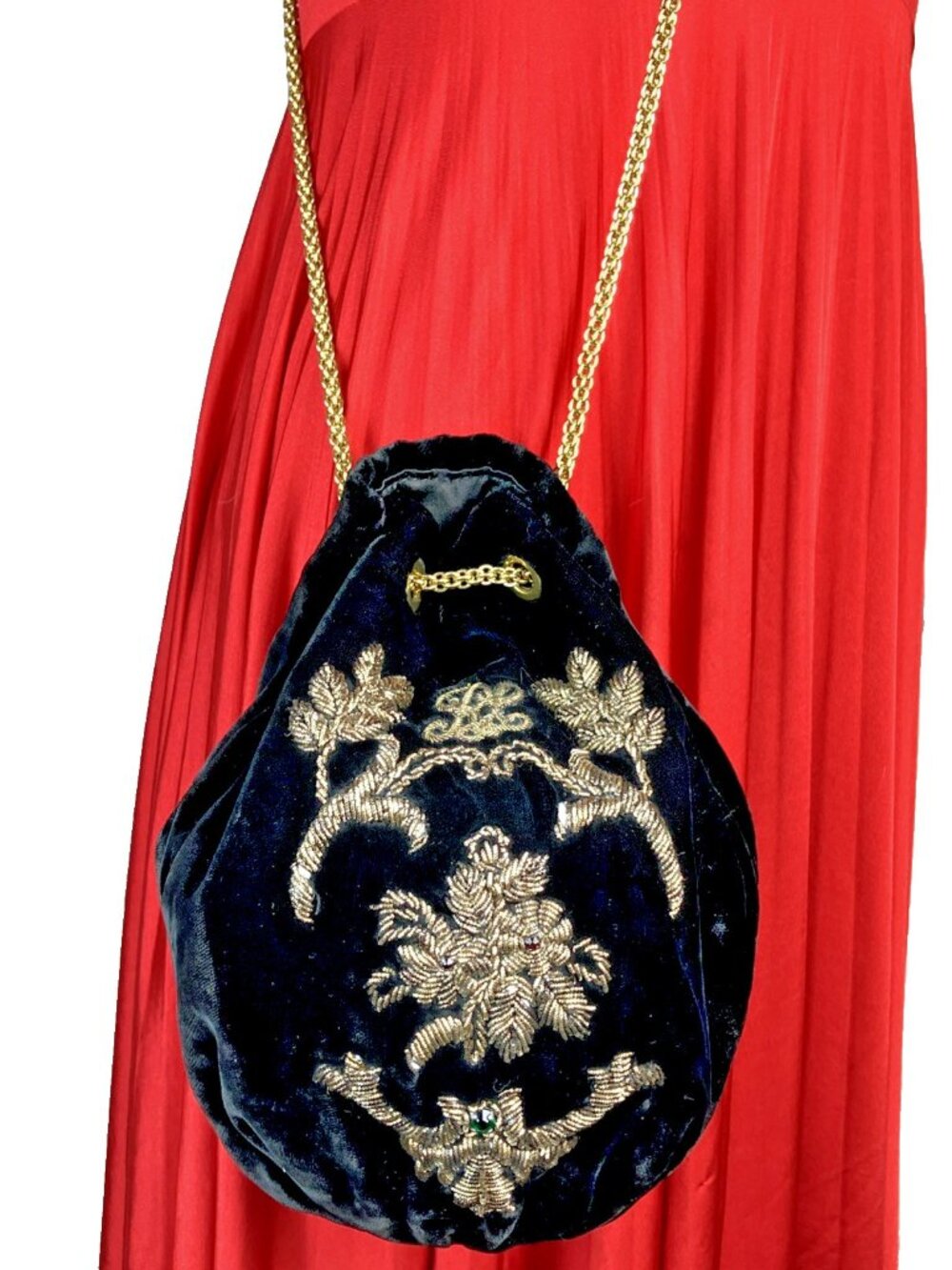 Rare Limited Ed Ralph Lauren 50th Anniversary Velvet Bullion Evening Pouch Bag - Picture 2 of 8